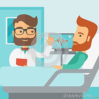 Patient being treated by a doctor Vector Illustration