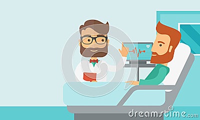 Patient being treated by a doctor Vector Illustration