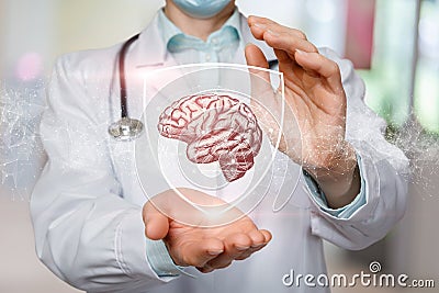 Patient brain treatment and protection concept Stock Photo