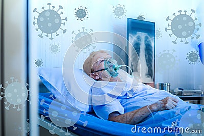 Patient of coronavirus with flat coronavirus covid19 Stock Photo