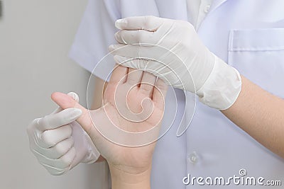 Patient doing physical exercises with physical therapist Stock Photo