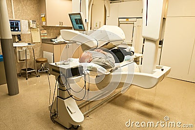 Patient Gamma Camera Bone Scan Stock Photo