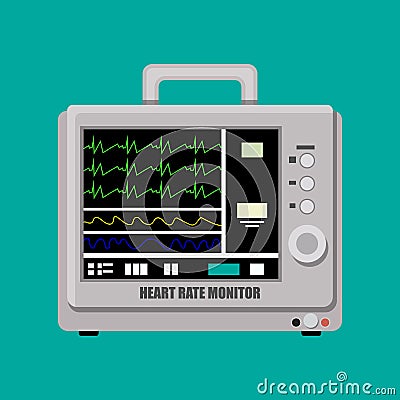 Patient heart rate monitor. Vector Illustration