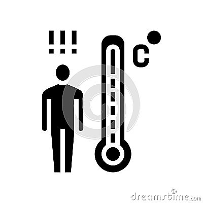 patient high temperature glyph icon vector illustration Vector Illustration