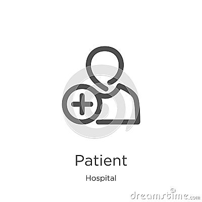 patient icon vector from hospital collection. Thin line patient outline icon vector illustration. Outline, thin line patient icon Vector Illustration