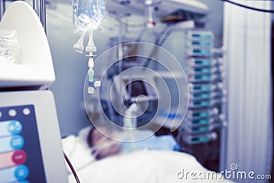 Patient in the intensive care unit Stock Photo