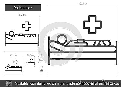Patient line icon. Vector Illustration