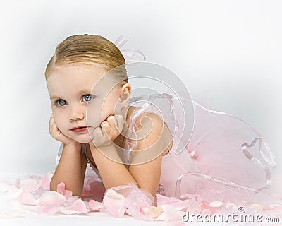 Patient Little Ballerina Stock Photo