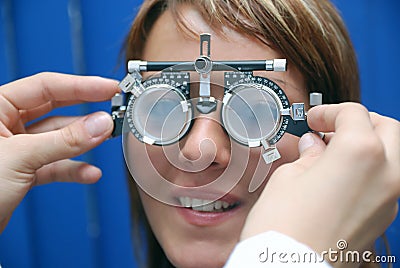 Patient at oculist Stock Photo