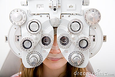 Patient in ophthalmology labor Stock Photo