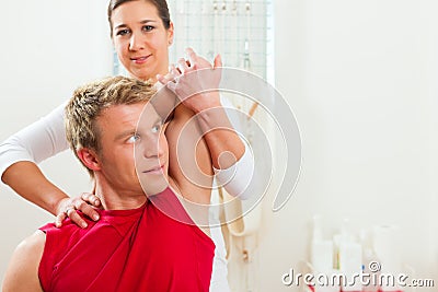 Patient at the physiotherapy Stock Photo