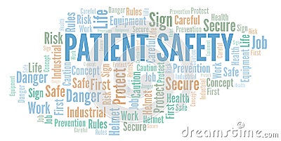 Patient Safety word cloud. Stock Photo