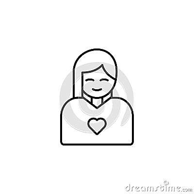 Patient, shirt, heart, woman icon. Element of world cancer day icon Stock Photo