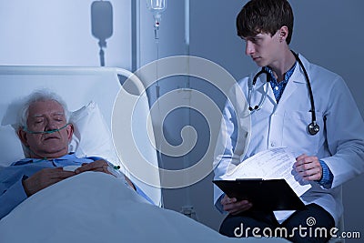 Patient suffering from terminal illness Stock Photo