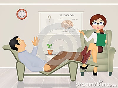 Patient talking to psychologist Stock Photo