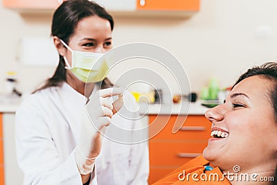 Patient after tooth extraction Stock Photo