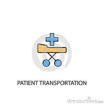 Patient Transportation concept 2 colored Vector Illustration