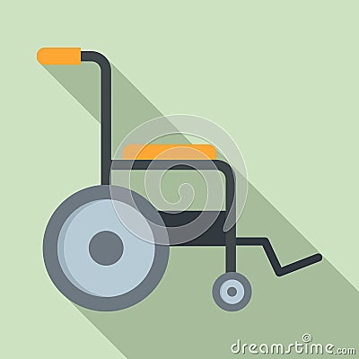 Patient wheelchair icon, flat style Vector Illustration