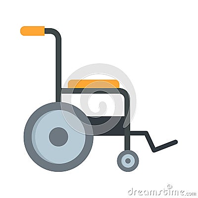 Patient wheelchair icon flat isolated vector Vector Illustration
