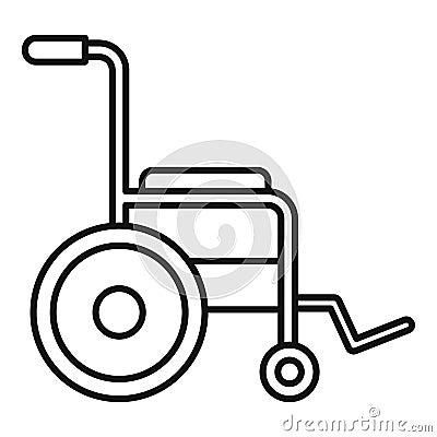 Patient wheelchair icon, outline style Vector Illustration