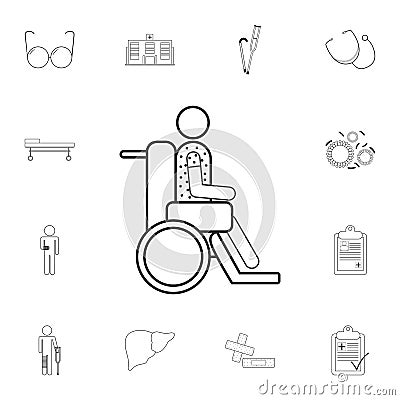 Patient in a wheelchair icon. Simple element illustration. Patient in a wheelchair symbol design from Medical collection set. Can Cartoon Illustration