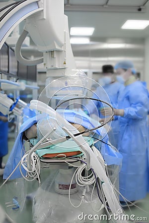 Patient in X-rays operating room Stock Photo