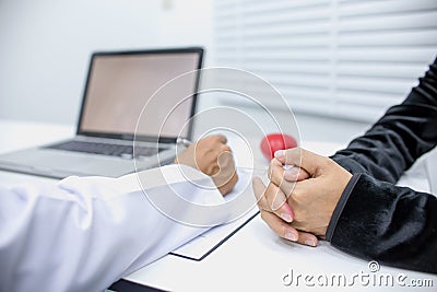 Patients waiting for results from the doctor Stock Photo