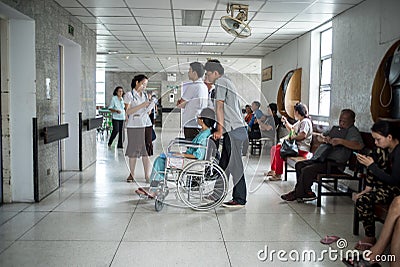 Patients waiting for treatment Editorial Stock Photo