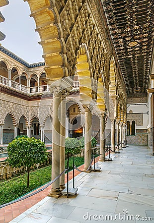 Patio de las Doncellas, Seville, Spain Stock Photo