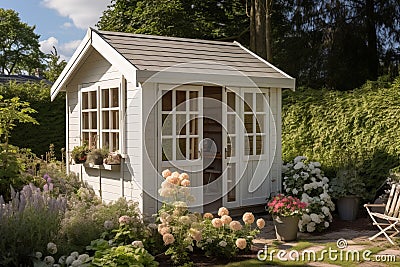 Patio garden shed furniture. Generate Ai Stock Photo