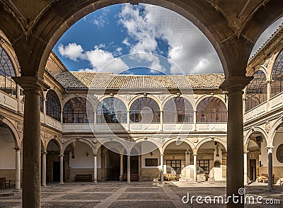 Patio of San Juan Evangelista chapel in Baeza - Spain Editorial Stock Photo