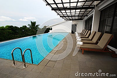 Patio swimming pool design Stock Photo