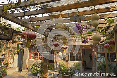 Patio of traditional Chinese house Editorial Stock Photo