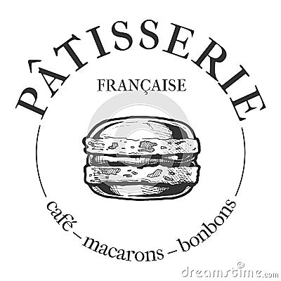 Patisserie cafe vintage label Vector Illustration