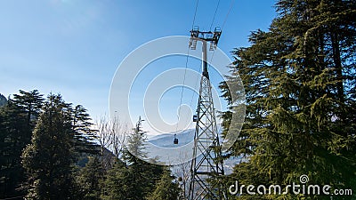 Patnitop ndola - Skyview by Empyrean offers thrilling gondola ride from Sanget to Patnitop Stock Photo