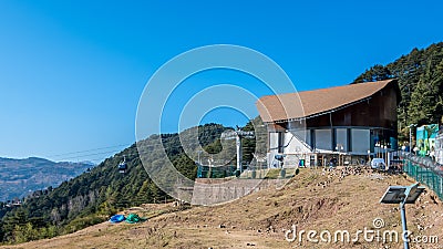 Skyview by Empyrean offers thrilling gondola ride from Sanget to Patnitop Stock Photo