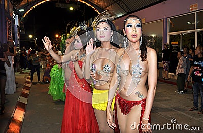 Patong, Thailand: Ladyboy Performers Editorial Stock Photo