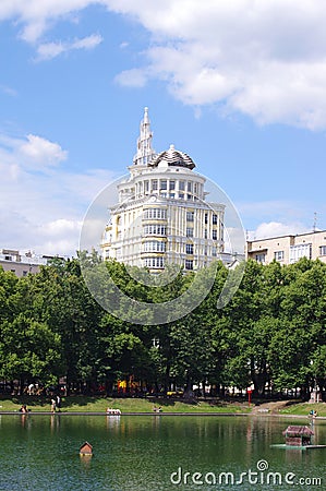 Patriarshi ponds in Moscow Stock Photo