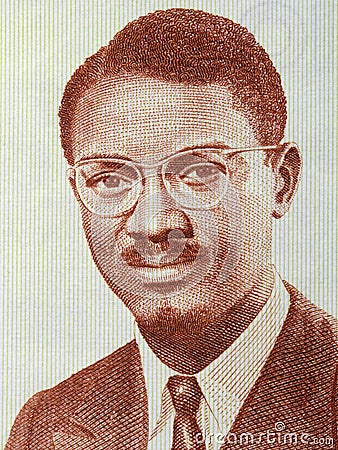 Patrice Lumumba a portrait from Guinean money Stock Photo