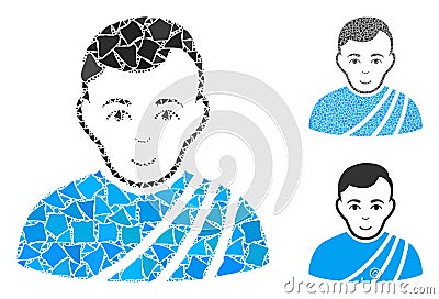 Patrician citizen Mosaic Icon of Inequal Elements Vector Illustration