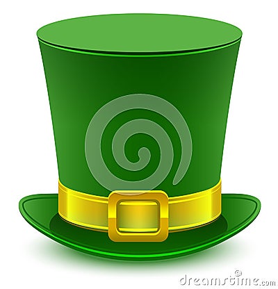 Patrick green hat with gold buckle Vector Illustration