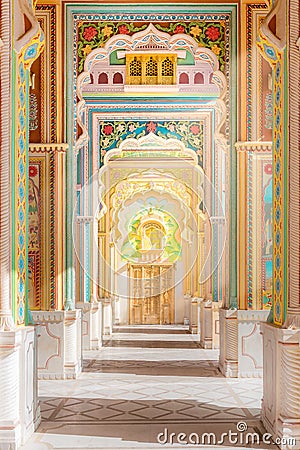 Patrika gate. The ninth gate of Jaipur locate at Jawahar Circle, Jaipur, Rajasthan, India. Stock Photo