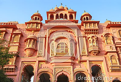 The Patrika Gate, the ninth gate of Jaipur, the famous building landmark at Jawahar circle`s entrance, Jaipur or pink city Stock Photo