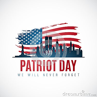 Patriot day banner with New York skyline Vector Illustration