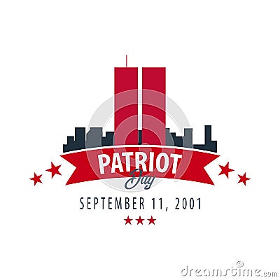 Patriot day emblems or logo. September 11. We will never forget. Stock Photo