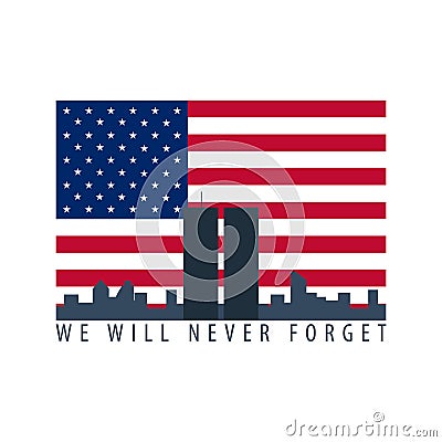 Patriot day emblems or logo. September 11. We will never forget. Stock Photo