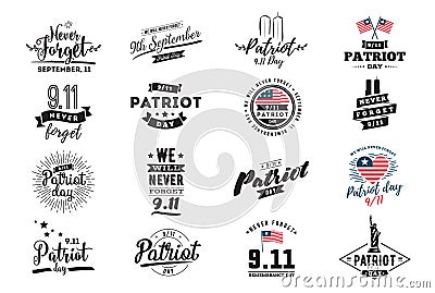 Patriot day vector typographic illustration Vector Illustration