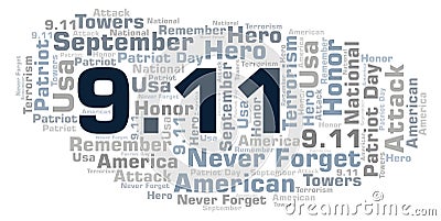 9.11 Patriot Day word cloud. Stock Photo