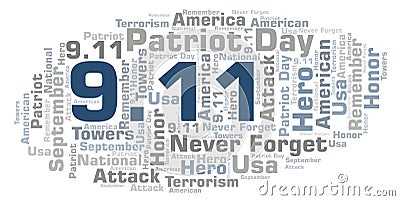 9.11 Patriot Day word cloud. Stock Photo