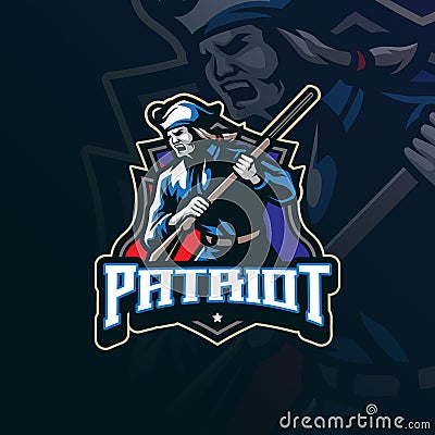 Patriot mascot logo design vector with modern illustration concept style for badge, emblem and t shirt printing. Patriot Vector Illustration
